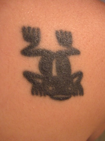 frog tattoos,cute tattoos,frog tribal designs. Claudette's frog tattoo.